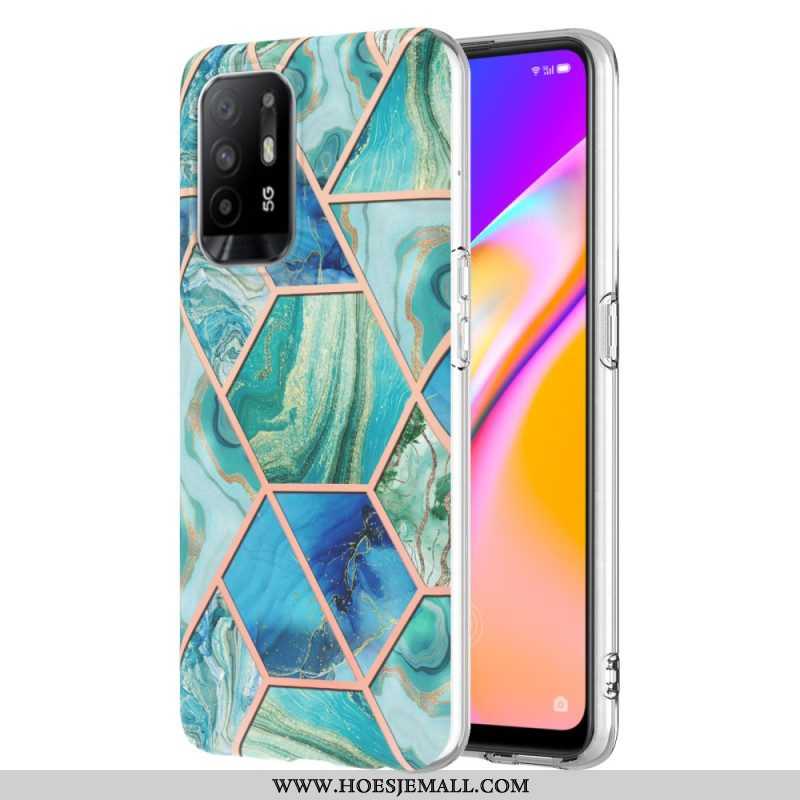 Hoesje voor Oppo A94 5G Flitsend Geometrisch Marmer