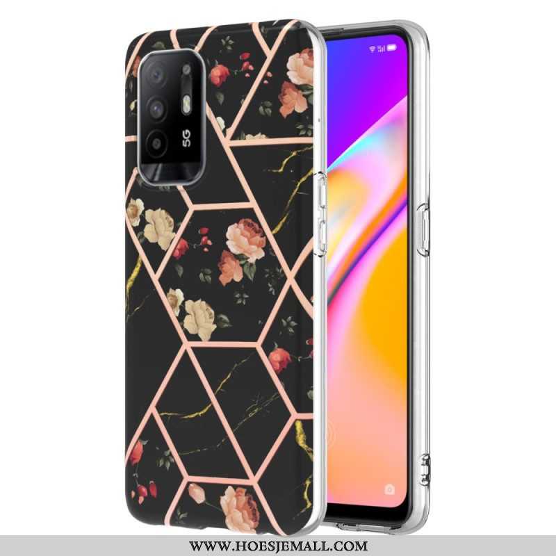 Hoesje voor Oppo A94 5G Kleurrijk Geometrisch Marmer