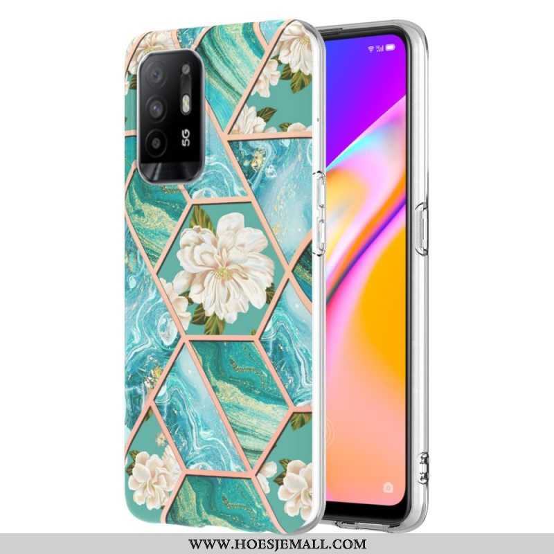 Hoesje voor Oppo A94 5G Kleurrijk Geometrisch Marmer