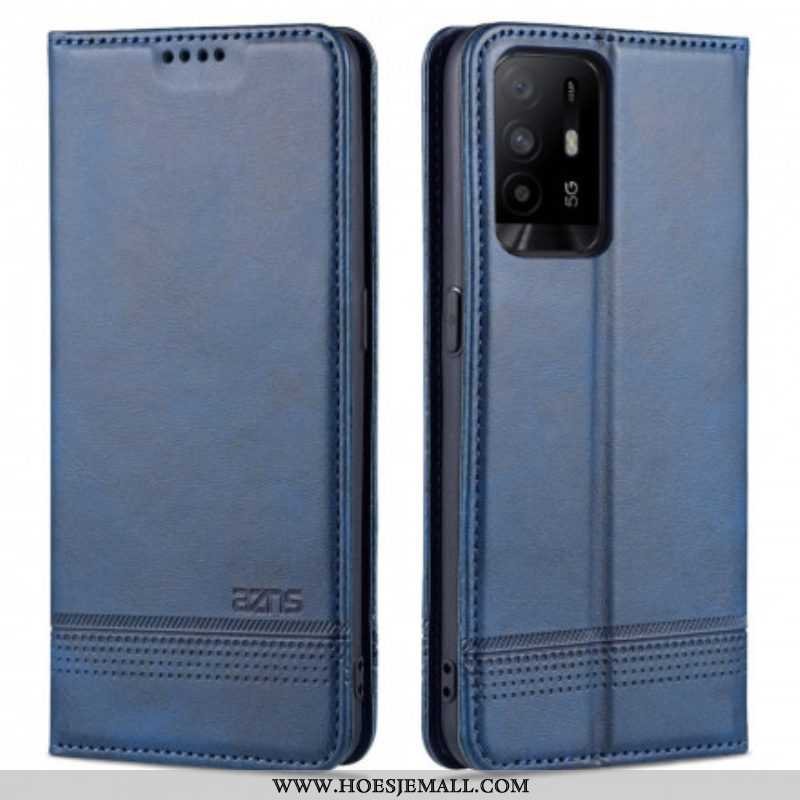 Bescherming Hoesje voor Oppo A94 5G Folio-hoesje Azns Leerstyling