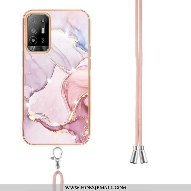 Hoesje voor Oppo A94 5G Marmer Met Koord