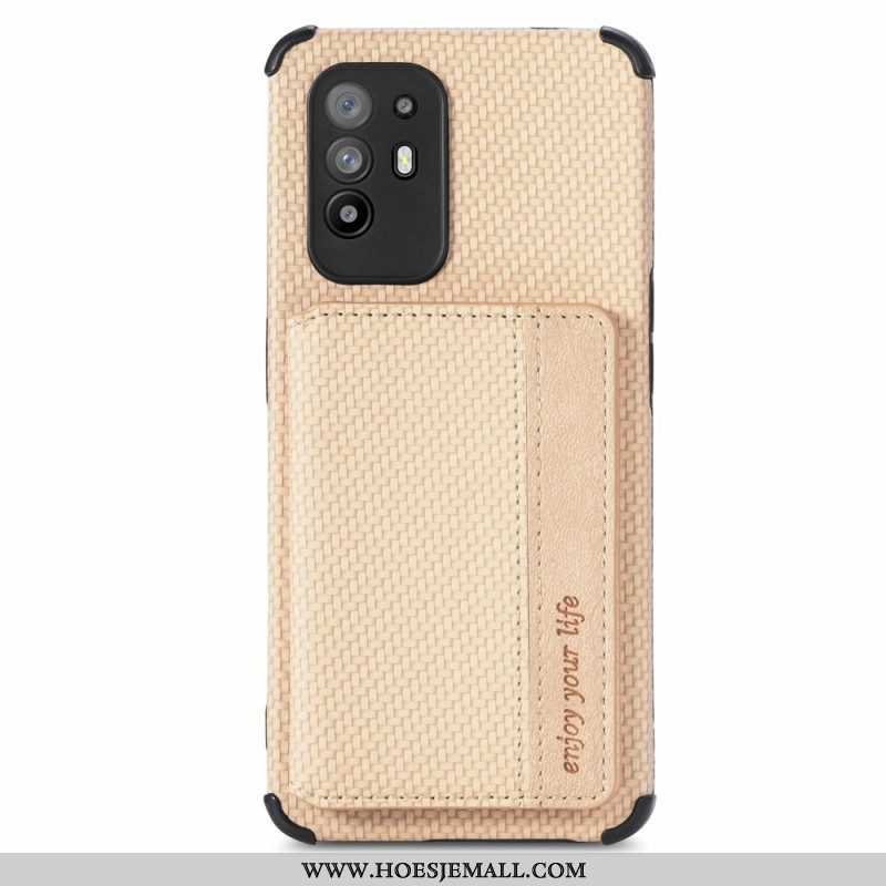 Hoesje voor Oppo A94 5G Koolstofvezel Kaarthouder