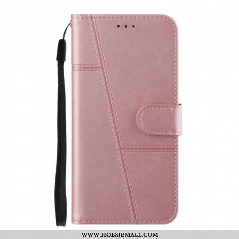 Folio-hoesje voor Oppo A94 5G Met Ketting Geo-leereffect Met Bandjes