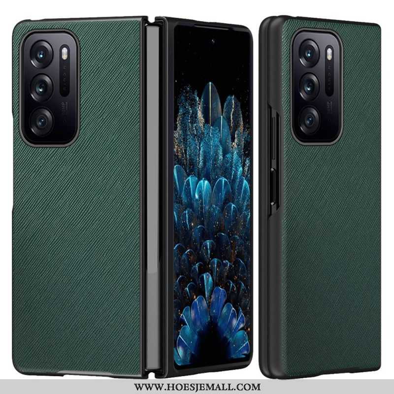 Hoesje voor Oppo Find N Getextureerd Lederen Ontwerp