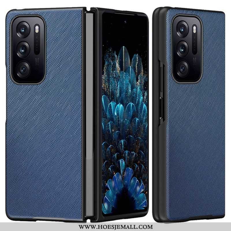 Hoesje voor Oppo Find N Getextureerd Lederen Ontwerp