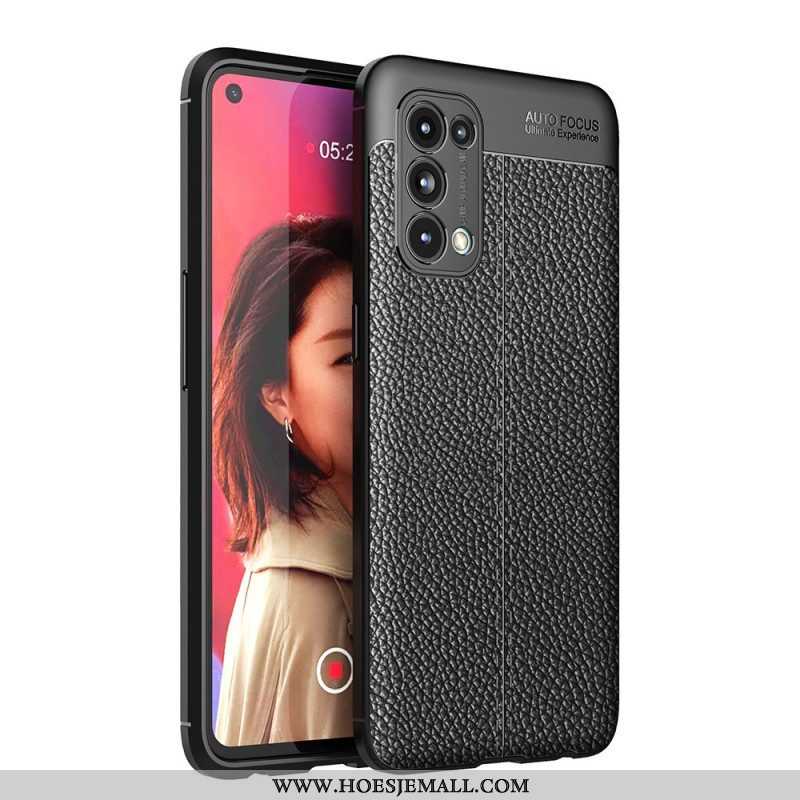 Hoesje voor Oppo Find X3 Lite Dubbellijnig Litchi-leereffect