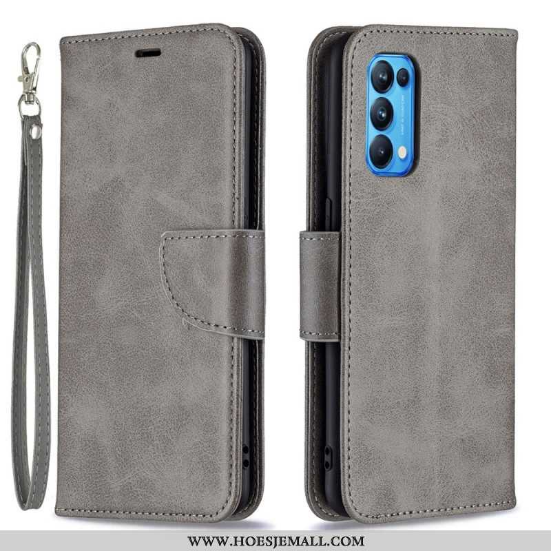 Folio-hoesje voor Oppo Find X3 Lite Flip Case Gladde Flap Schuin