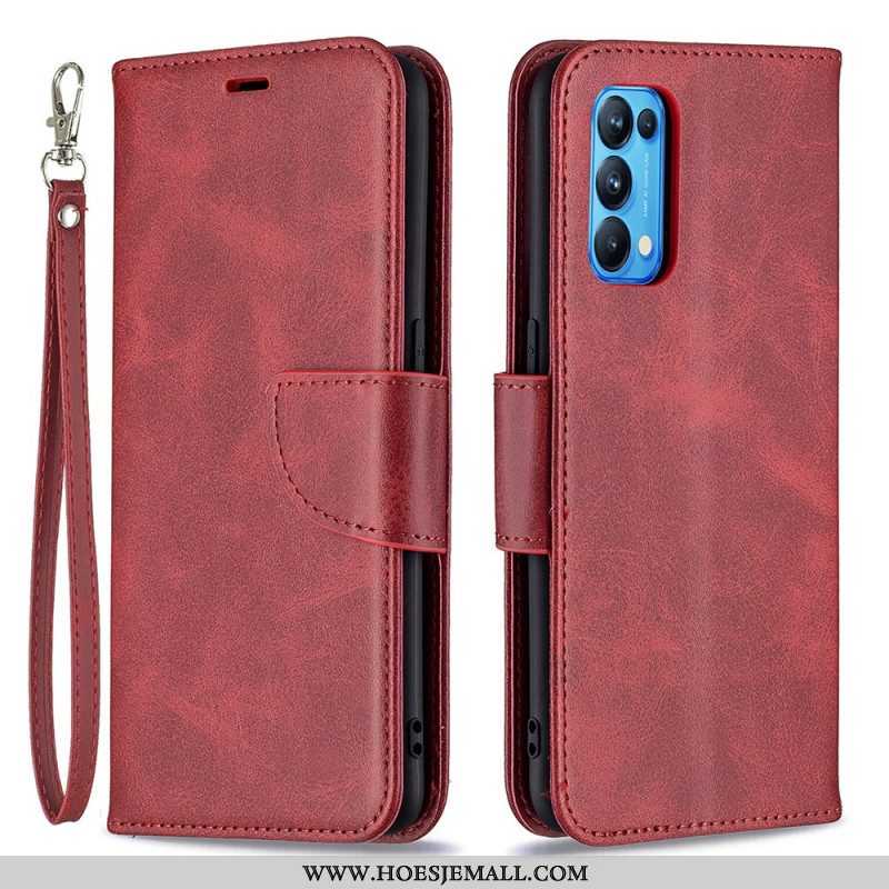 Folio-hoesje voor Oppo Find X3 Lite Flip Case Gladde Flap Schuin