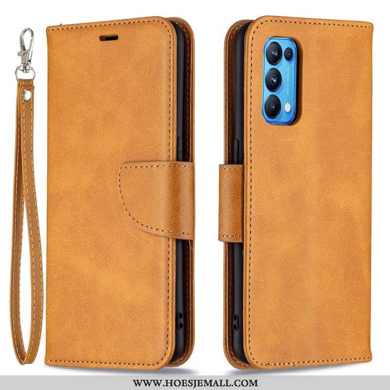 Folio-hoesje voor Oppo Find X3 Lite Flip Case Gladde Flap Schuin