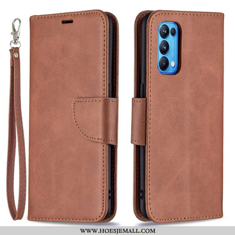 Folio-hoesje voor Oppo Find X3 Lite Flip Case Gladde Flap Schuin