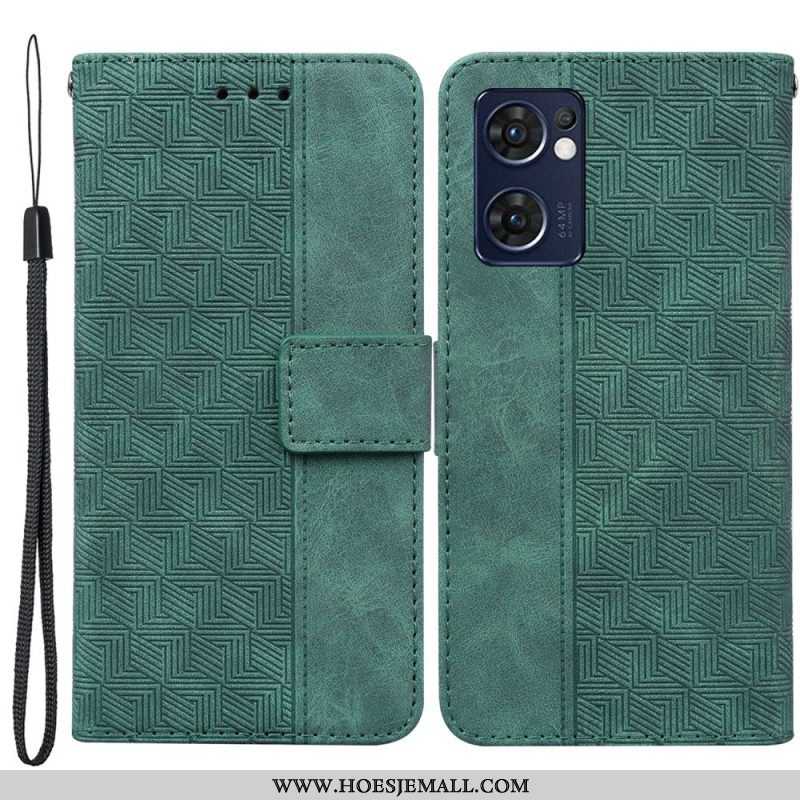 Folio-hoesje voor Oppo Find X5 Lite Kubus Textuur