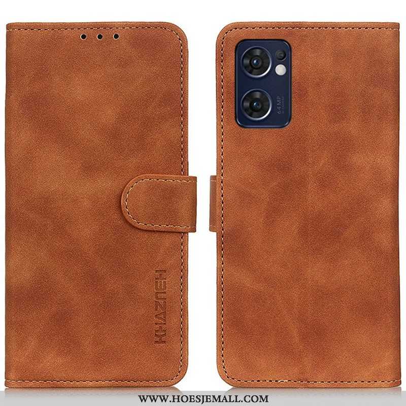 Folio-hoesje voor Oppo Find X5 Lite Khazneh Vintage Leereffect