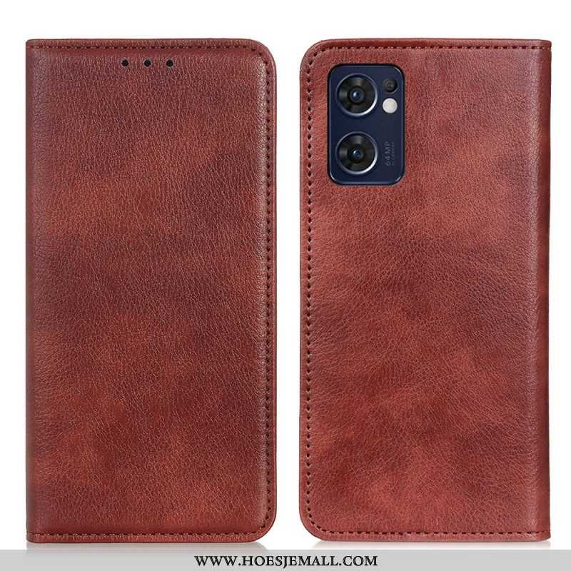 Bescherming Hoesje voor Oppo Find X5 Lite Folio-hoesje Lychee Splitleer