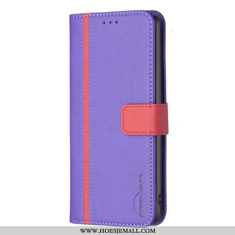 Flip Case voor Oppo Find X5 Lite Imitatieleer Tetxuré Binfen Kleur