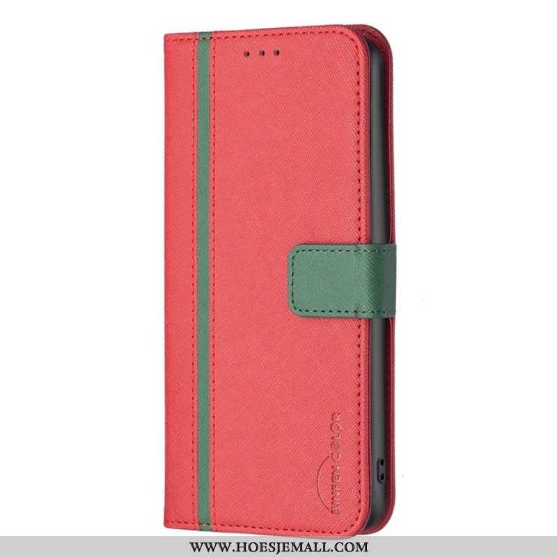 Leren Hoesje voor Oppo Find X5 Imitatieleer Tetxuré Binfen Kleur