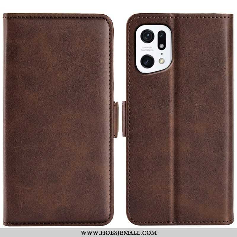 Flip Case voor Oppo Find X5 Folio-hoesje Dubbele Klep