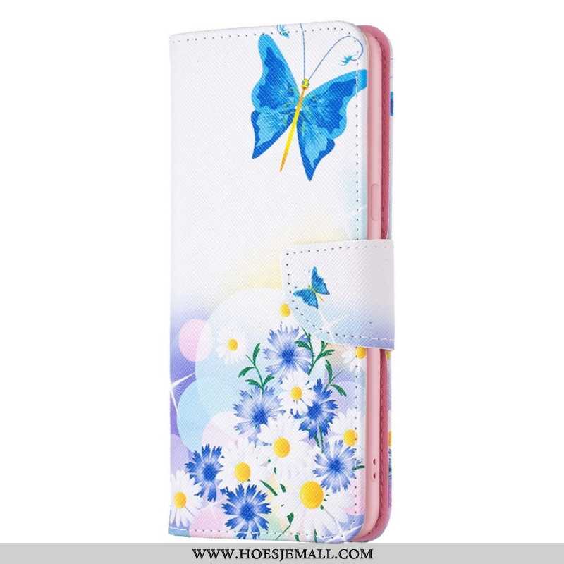 Folio-hoesje voor Oppo Find X5 Aquarel Vlinders