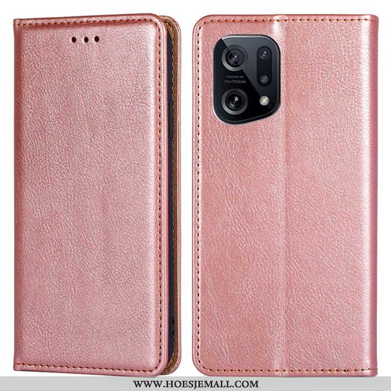 Bescherming Hoesje voor Oppo Find X5 Folio-hoesje Effen Kleur