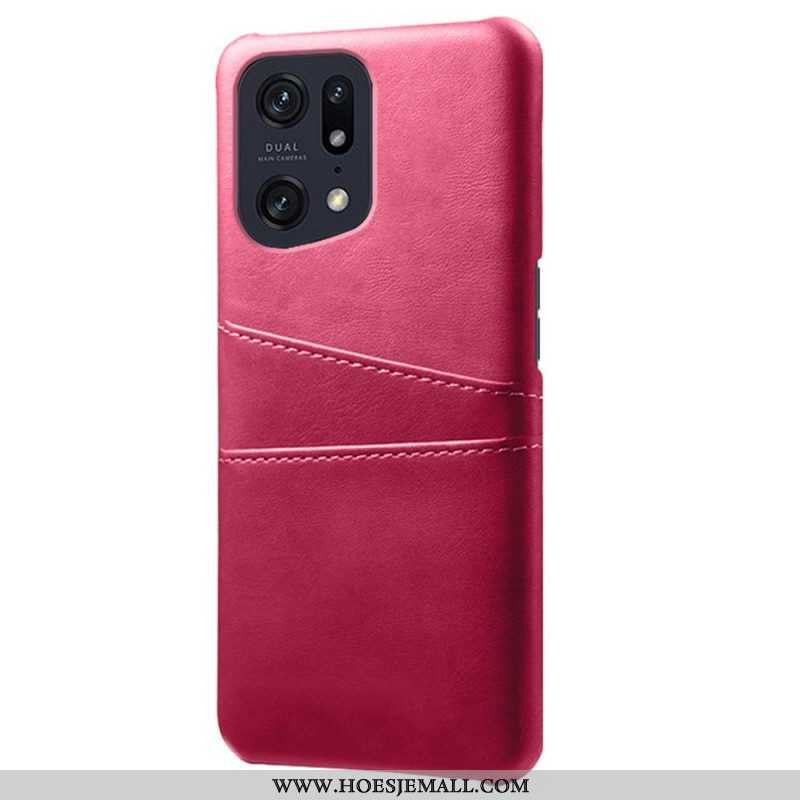 Telefoonhoesje voor Oppo Find X5 Pro Kaarthouder Met Leereffect