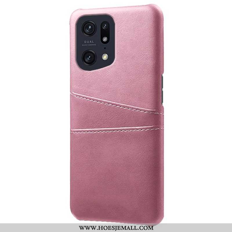 Telefoonhoesje voor Oppo Find X5 Pro Kaarthouder Met Leereffect