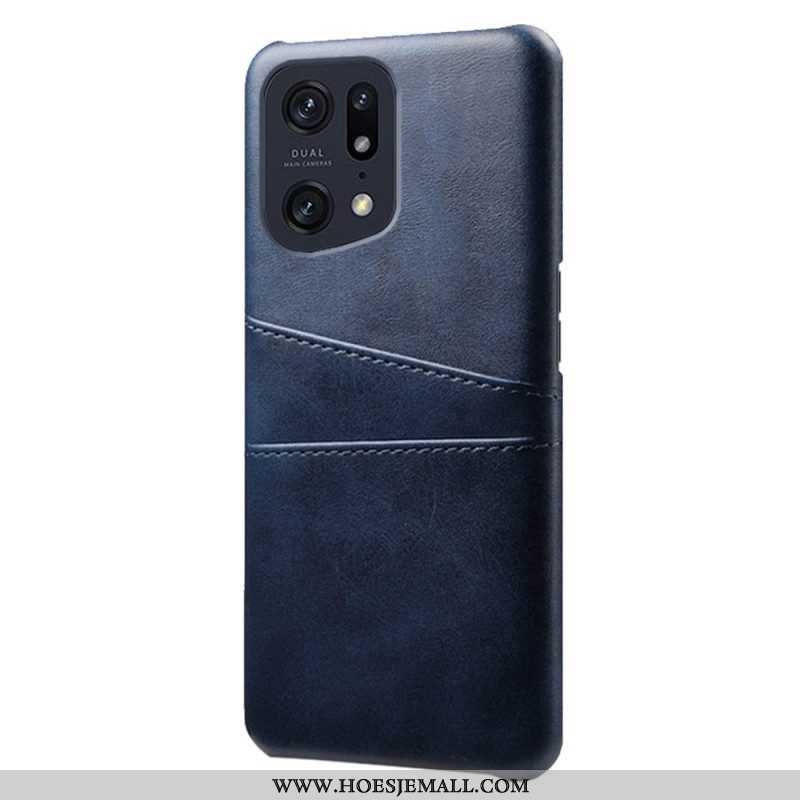 Telefoonhoesje voor Oppo Find X5 Pro Kaarthouder Met Leereffect