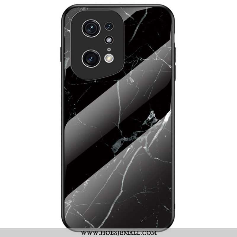 Hoesje voor Oppo Find X5 Pro Marmeren Kleuren Gehard Glas