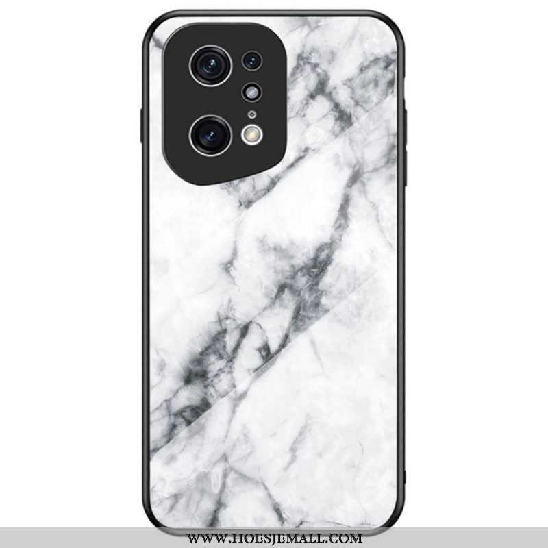 Hoesje voor Oppo Find X5 Pro Marmeren Kleuren Gehard Glas