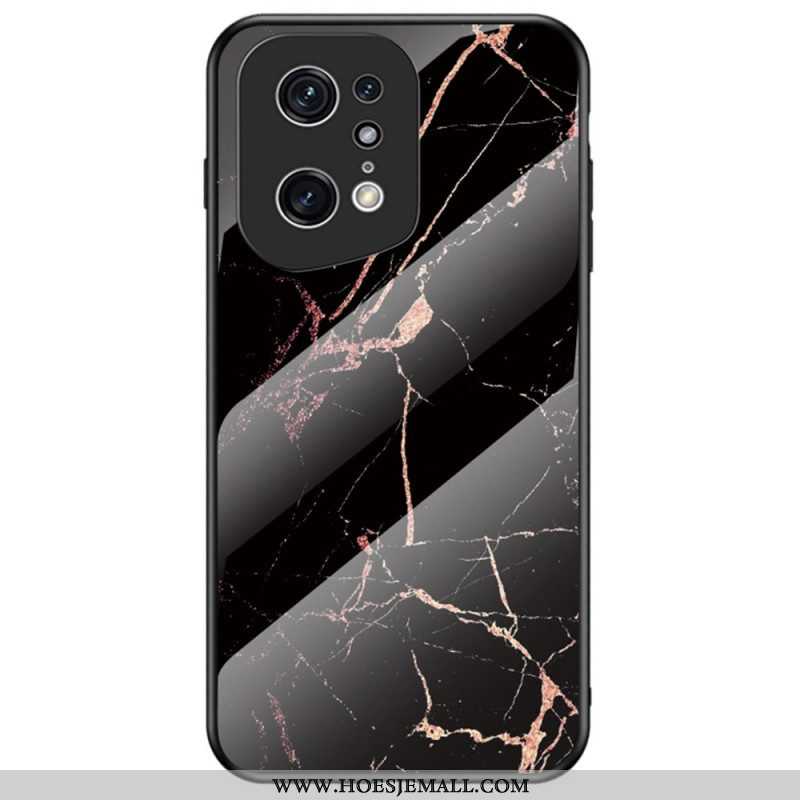 Hoesje voor Oppo Find X5 Pro Marmeren Kleuren Gehard Glas