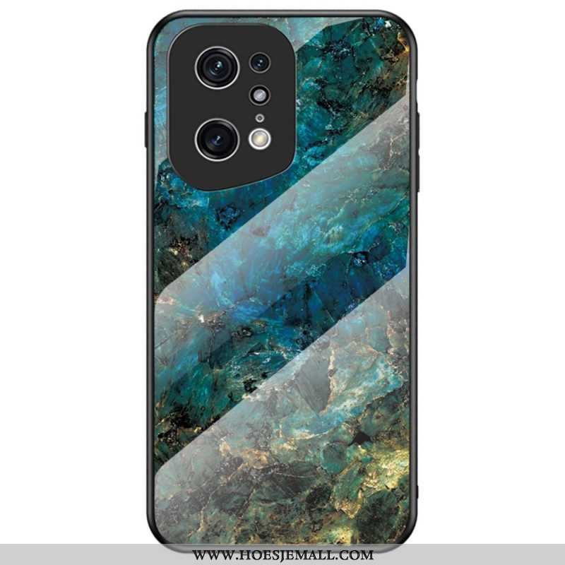 Hoesje voor Oppo Find X5 Pro Marmeren Kleuren Gehard Glas