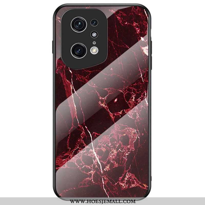 Hoesje voor Oppo Find X5 Pro Marmeren Kleuren Gehard Glas