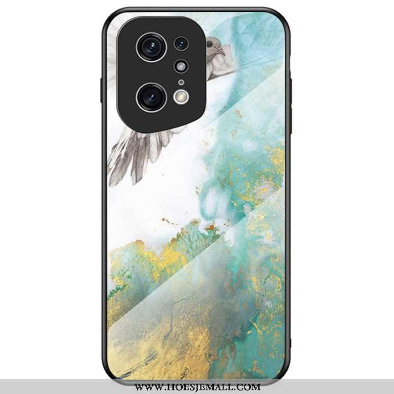 Hoesje voor Oppo Find X5 Pro Marmeren Kleuren Gehard Glas