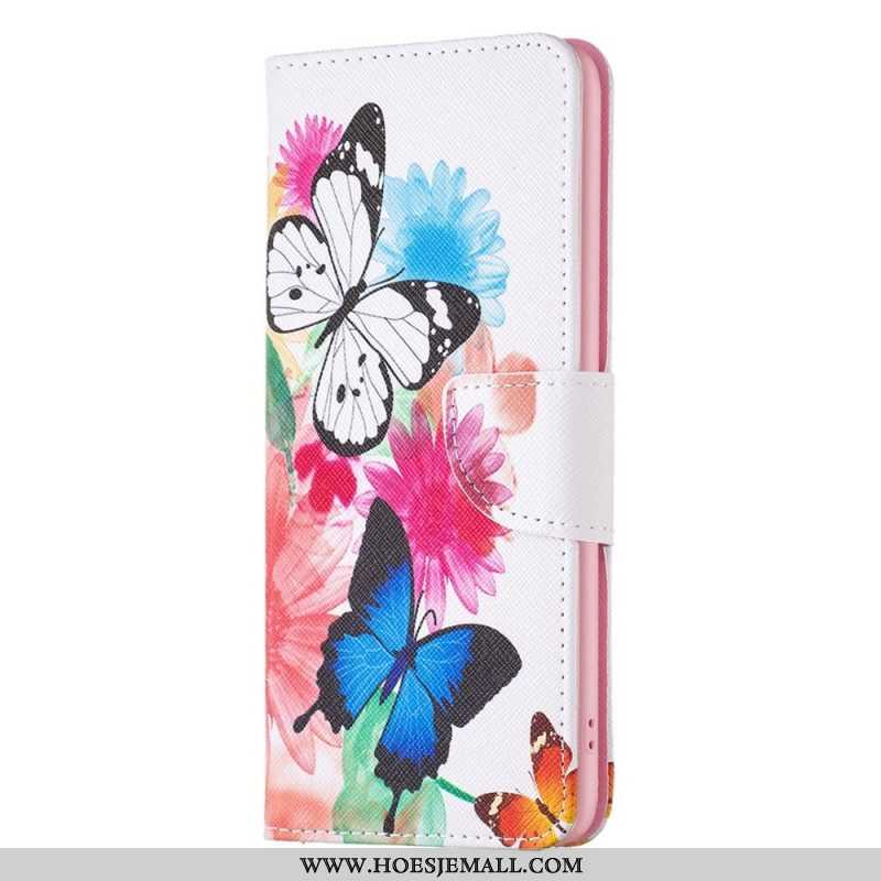 Folio-hoesje voor Oppo Find X5 Pro Aquarel Vlinders