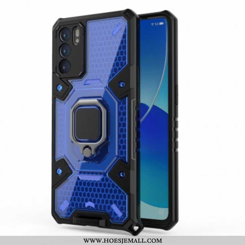 Hoesje voor Oppo Reno 6 5G Honingraat Met Ring