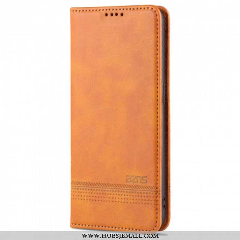 Bescherming Hoesje voor Oppo Reno 6 5G Folio-hoesje Azns Leerstyling