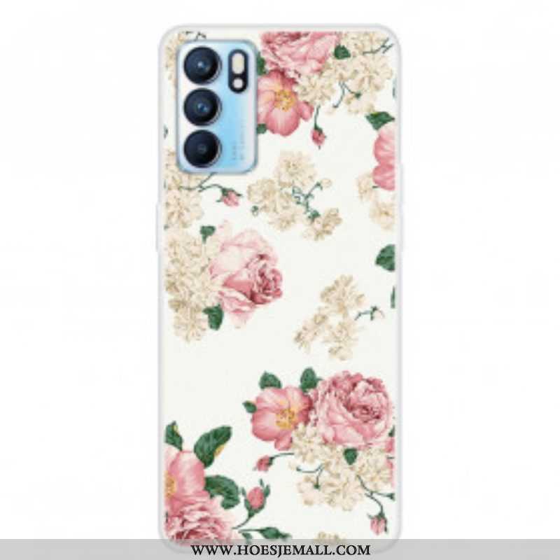 Hoesje voor Oppo Reno 6 5G Naadloze Vrijheidsbloemen