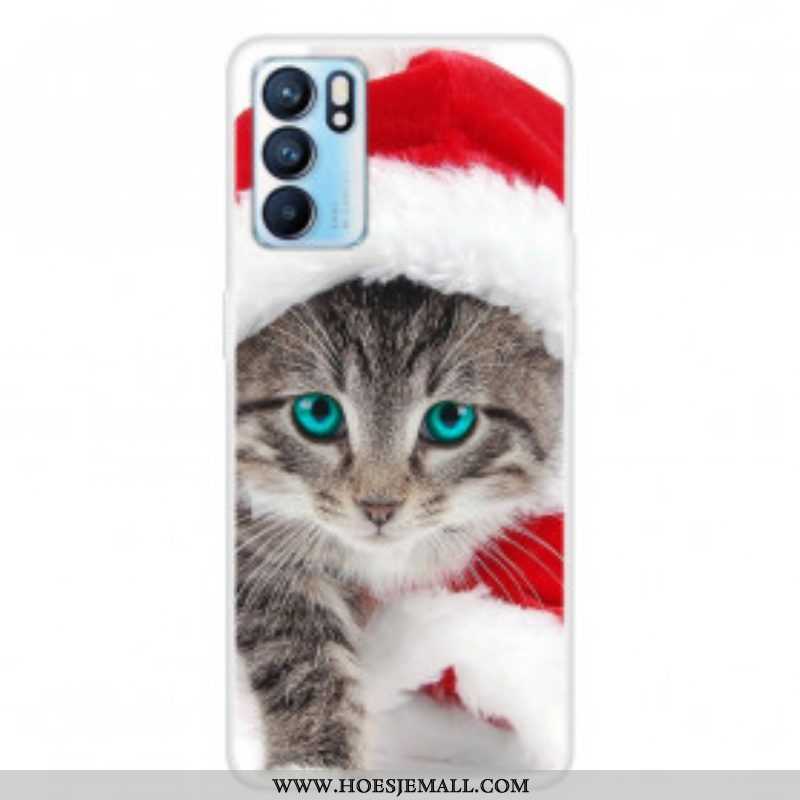 Telefoonhoesje voor Oppo Reno 6 5G Kerst Kat