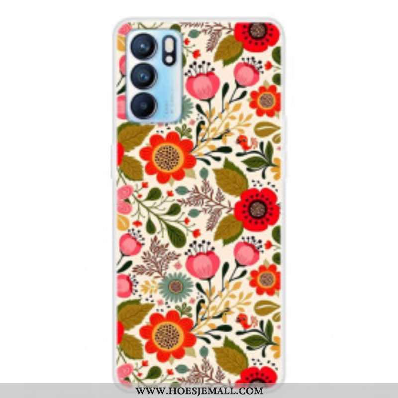 Hoesje voor Oppo Reno 6 5G Bloemen Tapijt