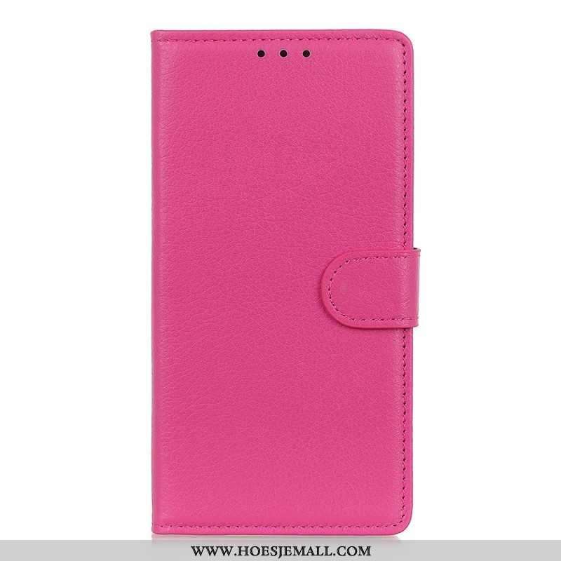 Leren Hoesje voor Oppo Reno 6 Pro 5G Lychee Kunstleer