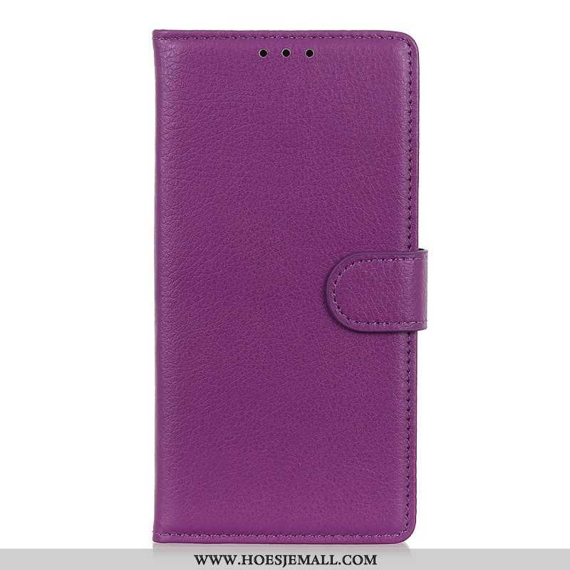 Leren Hoesje voor Oppo Reno 6 Pro 5G Lychee Kunstleer