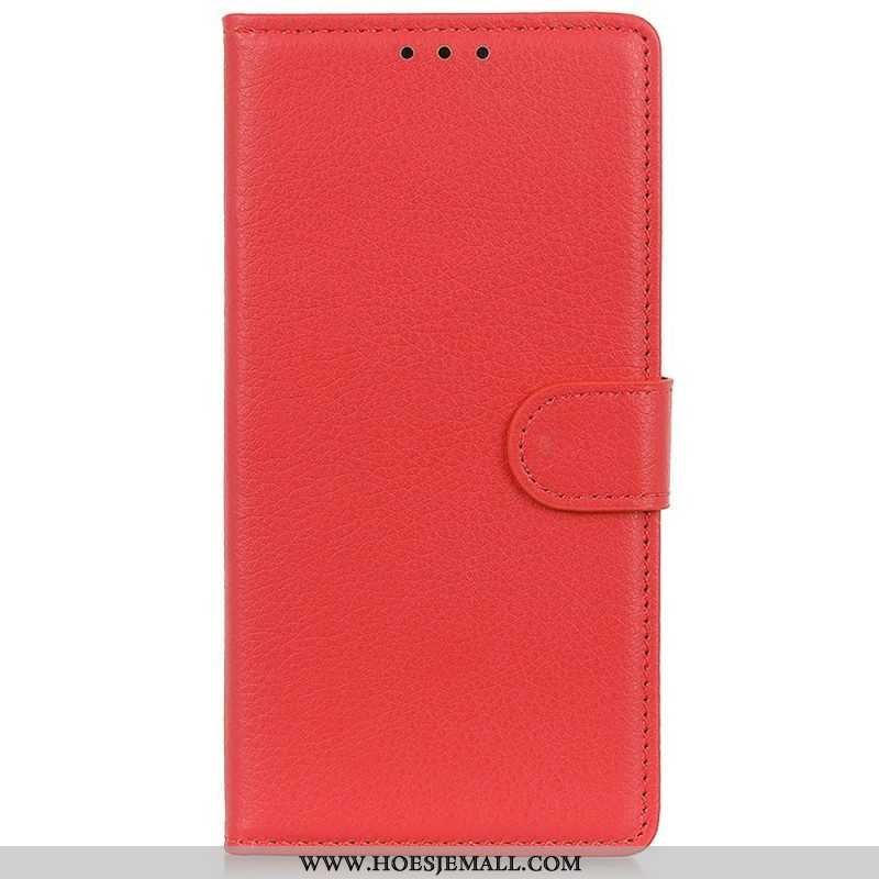 Folio-hoesje voor Oppo Reno 7 Traditionele Litchi-leerstijl