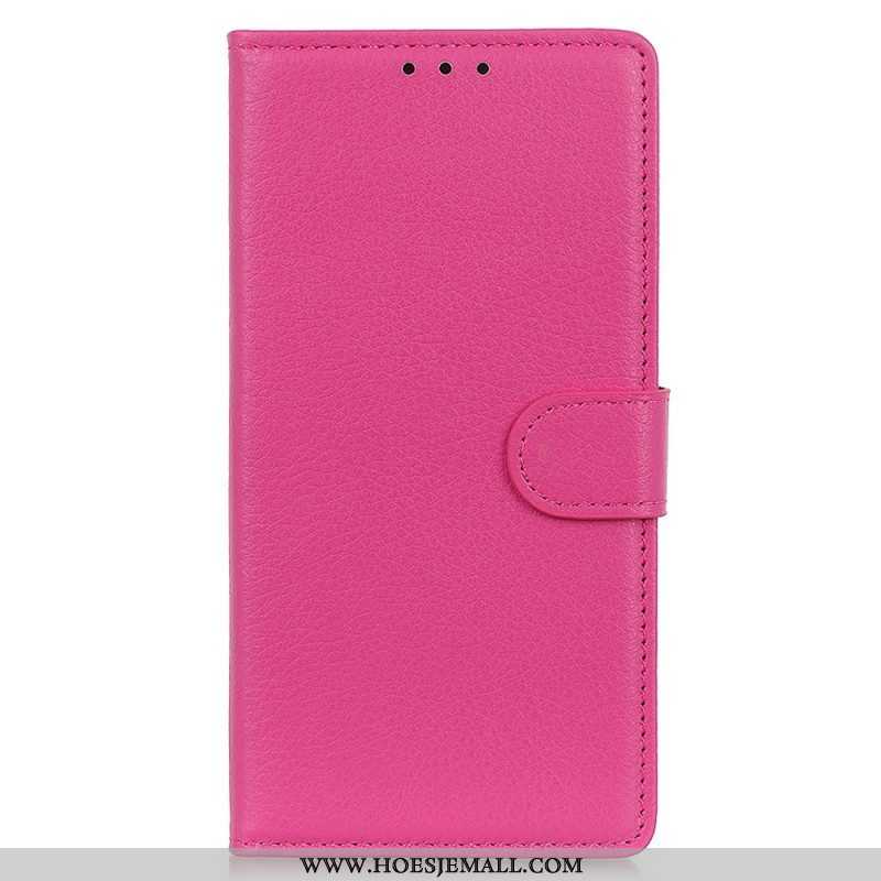 Folio-hoesje voor Oppo Reno 7 Traditionele Litchi-leerstijl