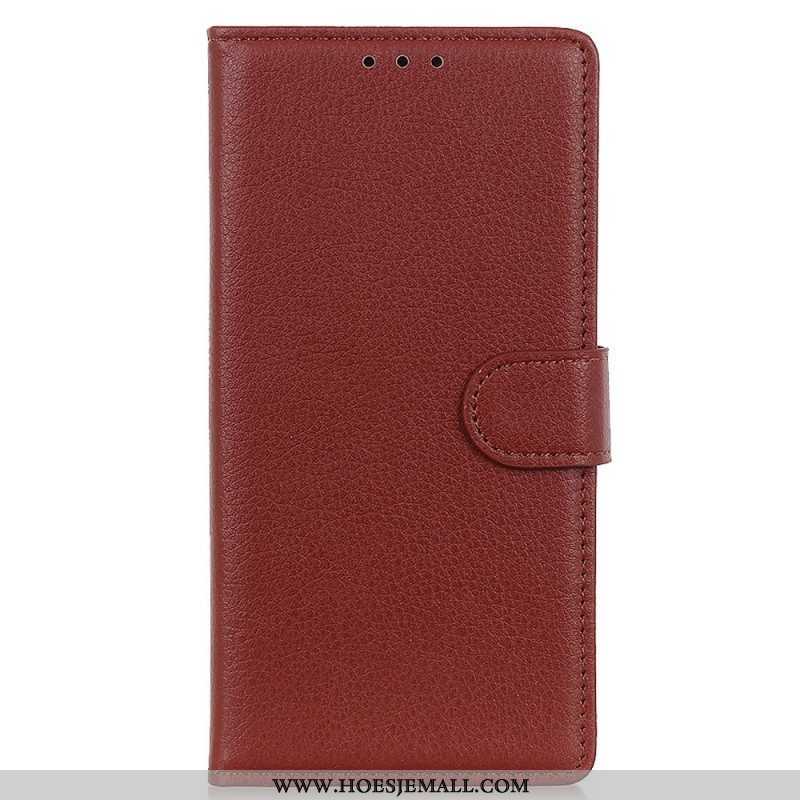 Folio-hoesje voor Oppo Reno 7 Traditionele Litchi-leerstijl