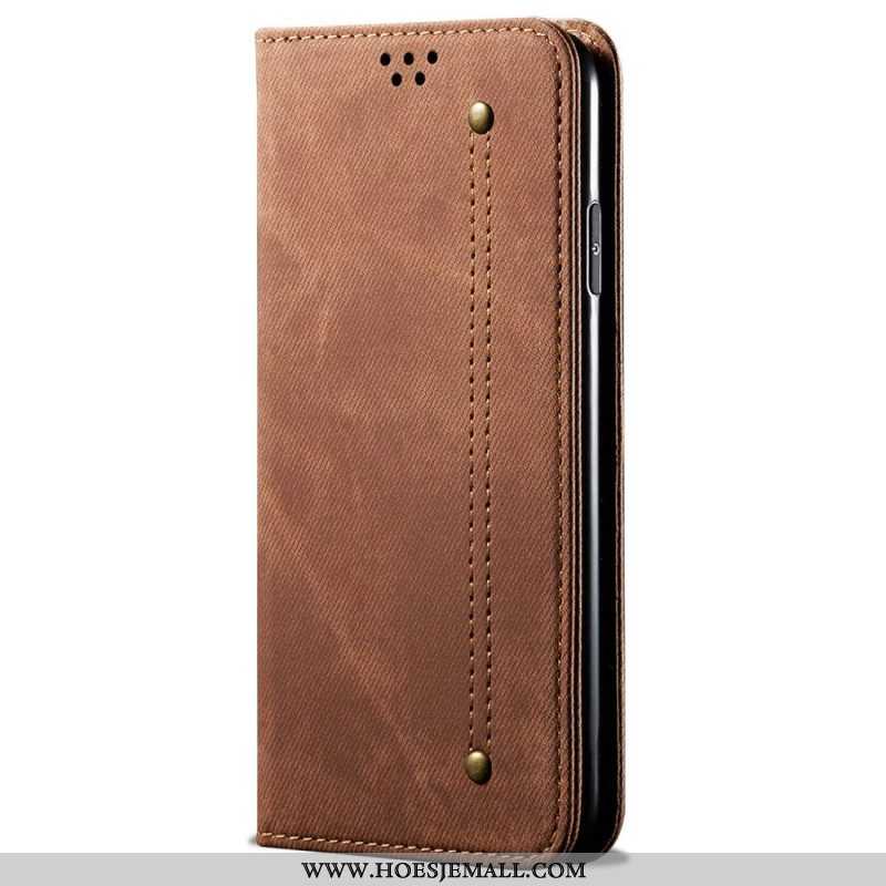 Bescherming Hoesje voor Oppo Reno 7 Folio-hoesje Spijkerstof