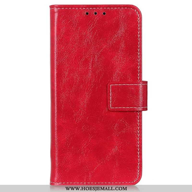 Leren Hoesje voor Oppo Reno 7 Faux Lakleer En Stiksels