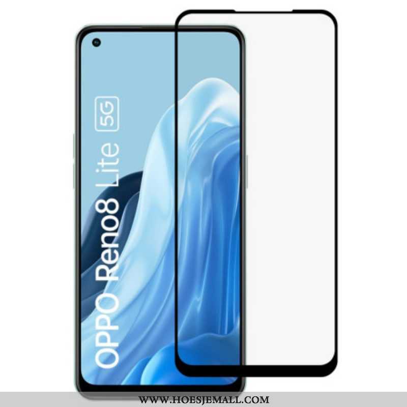 Zwarte Contourbescherming Van Gehard Glas Voor Oppo Reno 8 Lite