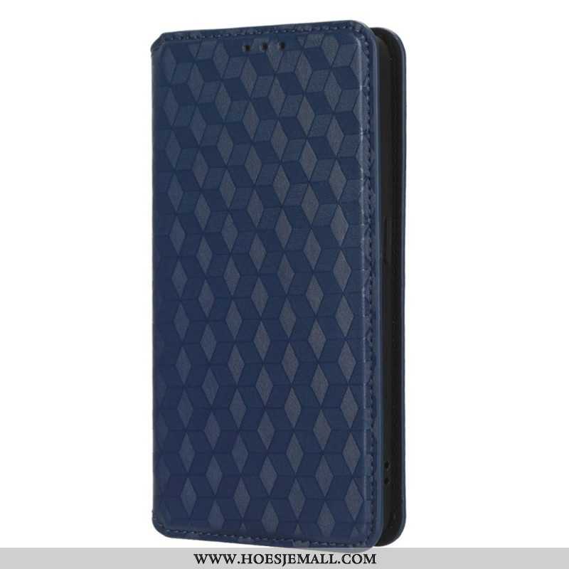 Bescherming Hoesje voor Oppo Reno 8 Folio-hoesje 3d Kubus Leereffect