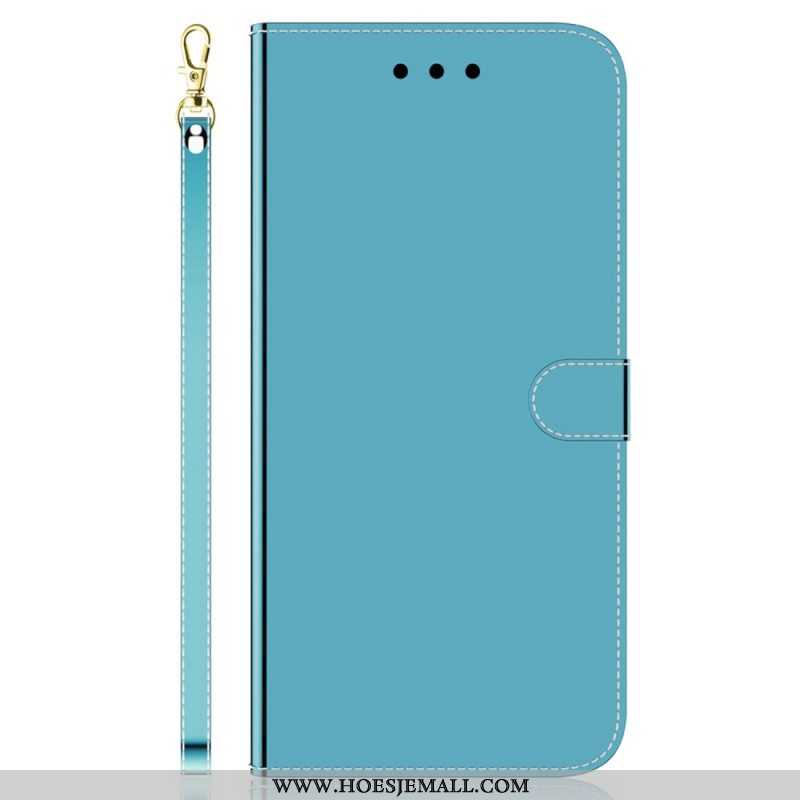 Leren Hoesje voor Oppo Reno 8 Spiegel En Lanyard