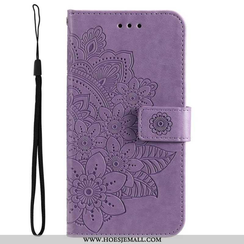 Folio-hoesje voor Oppo Reno 8 Met Ketting Strakke Bloemen