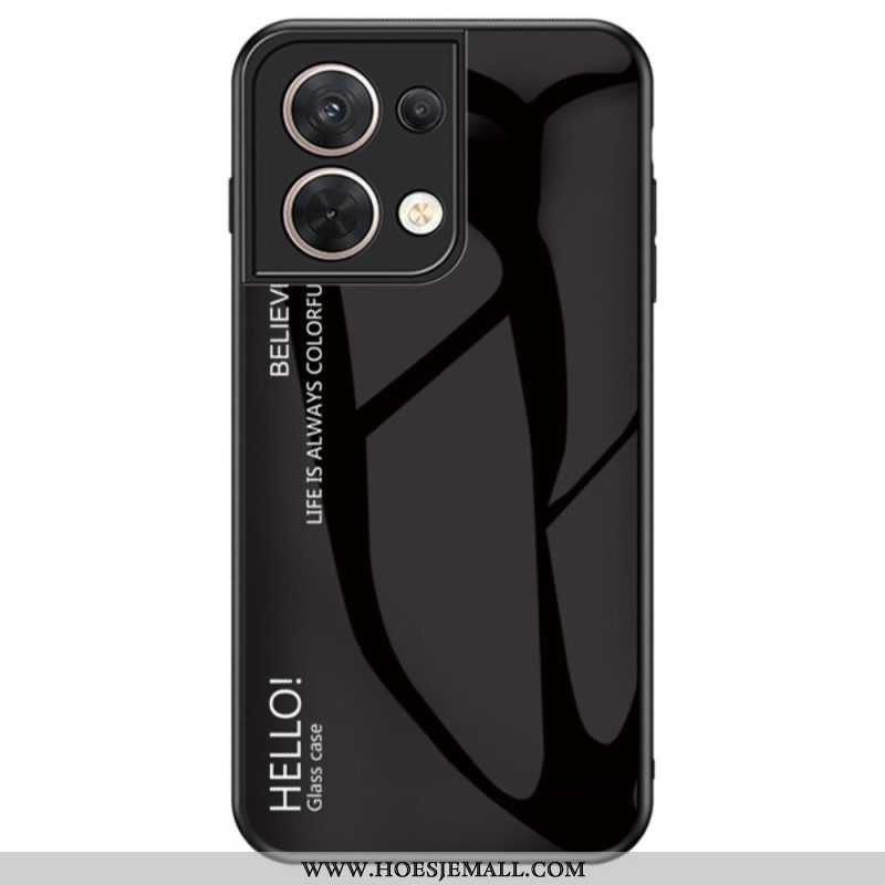 Hoesje voor Oppo Reno 8 Gehard Glas Hallo