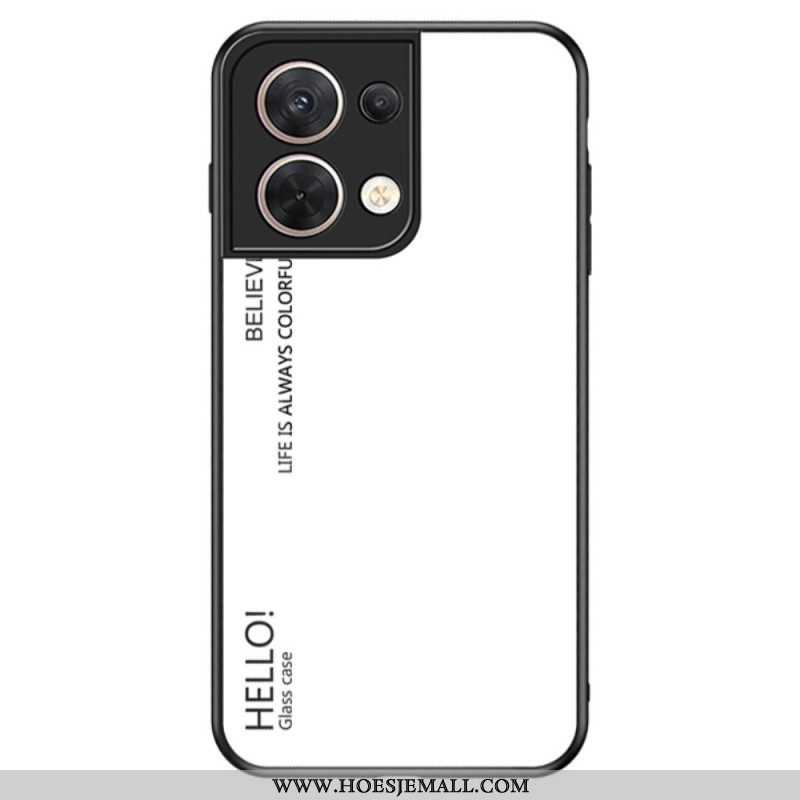 Hoesje voor Oppo Reno 8 Gehard Glas Hallo